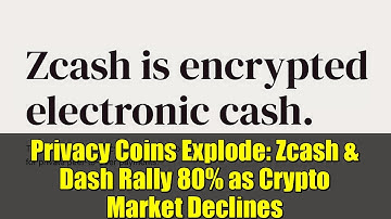 Privacy Coins Explode: Zcash & Dash Rally 80% as Crypto Market Declines