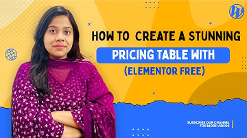 How to Create Pricing Table with Wordpress Elementor Free | Step-by-Step Tutorial