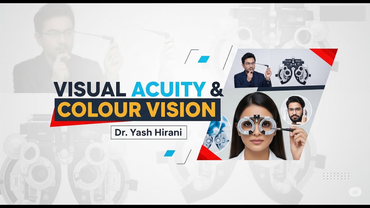 VISUAL ACUITY & COLOUR VISION || Dr.Yash Hirani