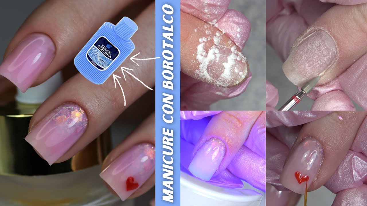 Manicure con BOROTALCO | Unghie per San Valentino | Nails with Baby Powder