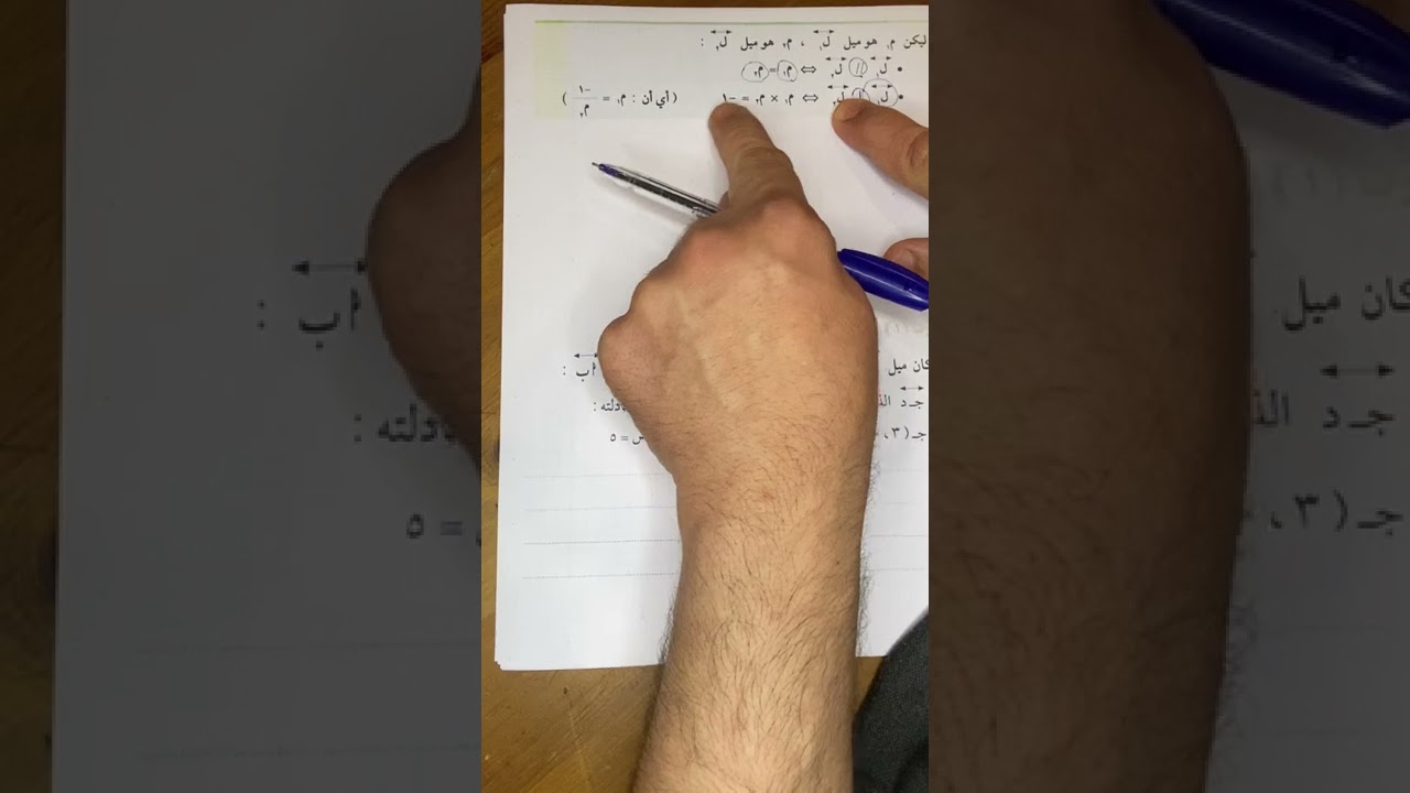 الصف التاسع الفصل الثاني :  بند ( ٧-٢ ) المستقيمات المتوازية والمستقيمات المتعامدة