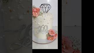 Beautiful anniversary cake, decorating idea for single step, tall Cake
