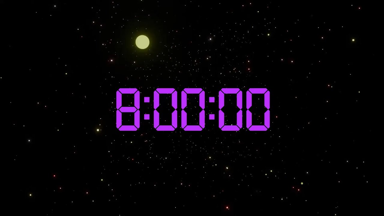 8 Hour | Timer & Alarm  COUNTDOWN with Stars