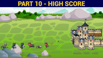 PyGame Castle Defender Game Beginner Tutorial in Python - DEEL 10 | High Score & Game Over