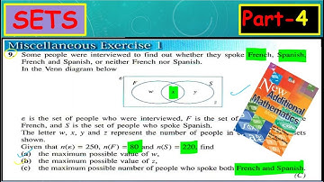 Largest value and smallest value in sets : Miscellaneous Exercise Q9; Sets