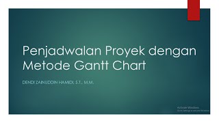Project Scheduling Using the Gantt Chart Method
