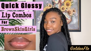 Quick Glossy Pink Nude Lip Combos for BrownSkinGirls!! | Drugstore Products | GOLDENFLO