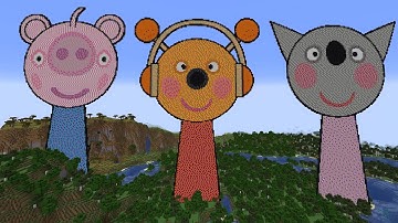 Incredibox Sprunki with Peppa Pig front faces (in Minecraft)