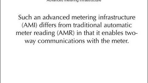 Advanced Metering Infrastructure