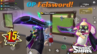 Winning the game using this OverPower Felsword! | Quadmode | Bolen Gplays sausage man
