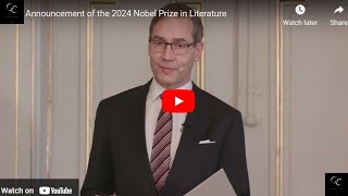 Announcement of the Nobel Prize 2024 in Literature|| #celebritychannel