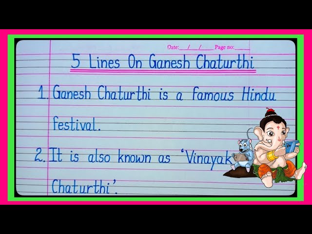 5 Lines On Ganesh Chaturthi/ 5 Lines Essay On Ganesh Chaturthi/ Ganesh Chaturthi Essay/ Lord Ganesha class=