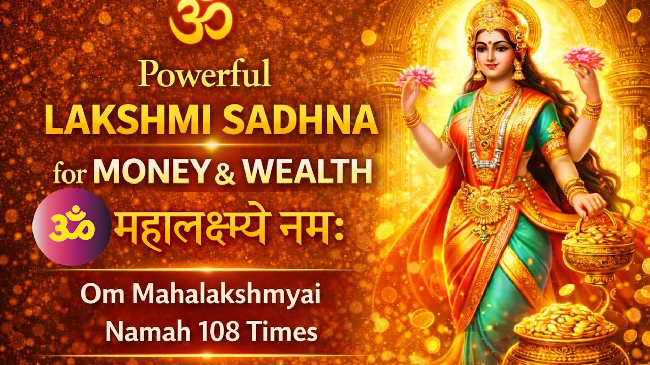 Lakshmi Sadhna for Money & Wealth | Om Mahalakshmyai Namah 108 Times 