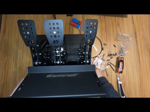 Simnet SP Pro Loadcell Pedal 3-set Unboxing and install - YouTube