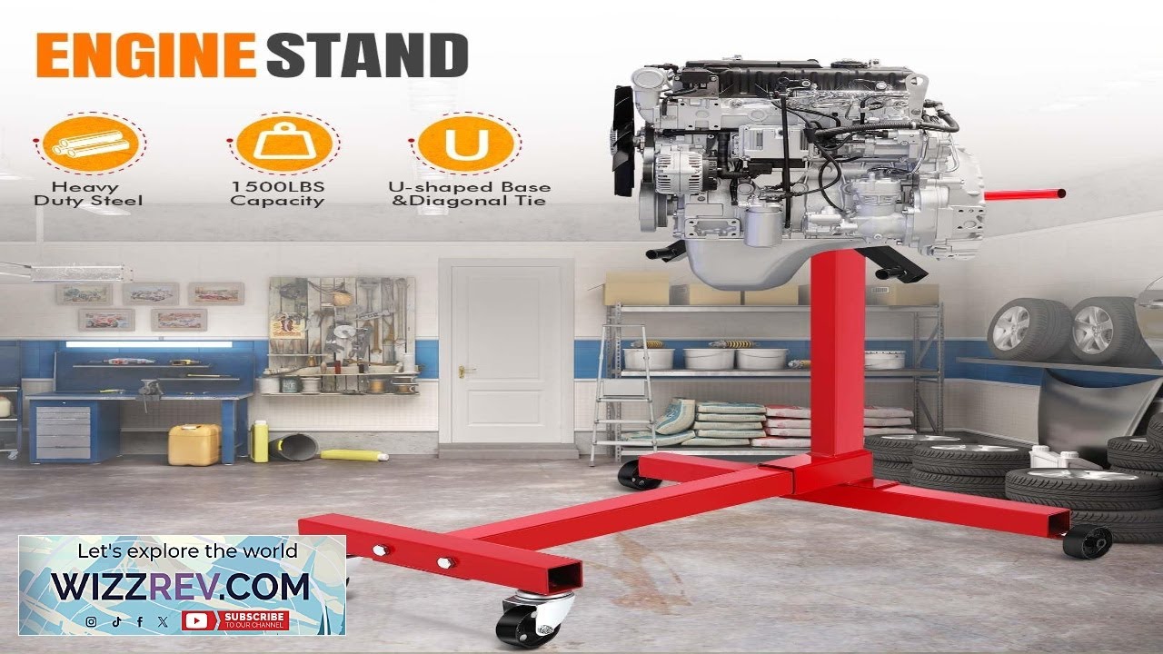 Подставка для двигателя Garvee грузоподъемностью 1500 фунтов (3,4 тонны) с вращающимся моторным п...