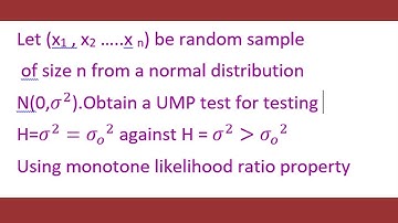 Find a UMP test from a normal distribution using monotone likelihood ratio property |B.sc third year