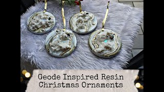 Resin Christmas Ornaments , Geode Inspired Crystal Decorations