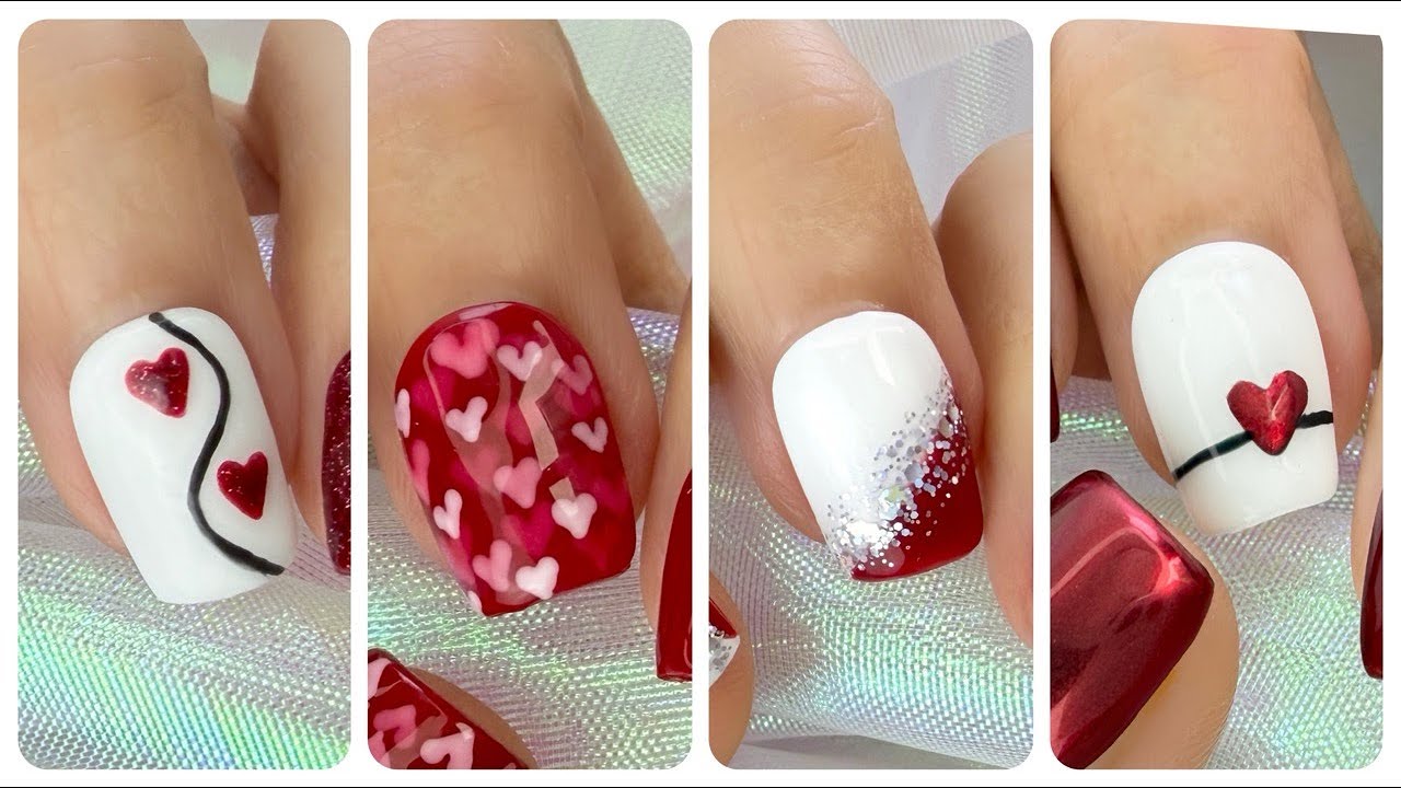 4 Easy Red Nail Designs 💅✨ | How To Do Valentine’s Day Nails At Home (Step-by-Step Tutorial)
