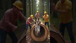 Zebra Stuck in Tree Stump 🦓 | Real Wildlife Rescue | Emotional Animal Moment