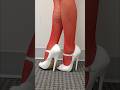 6 Inch Ultra High Heels And Red Fishnet Stockings