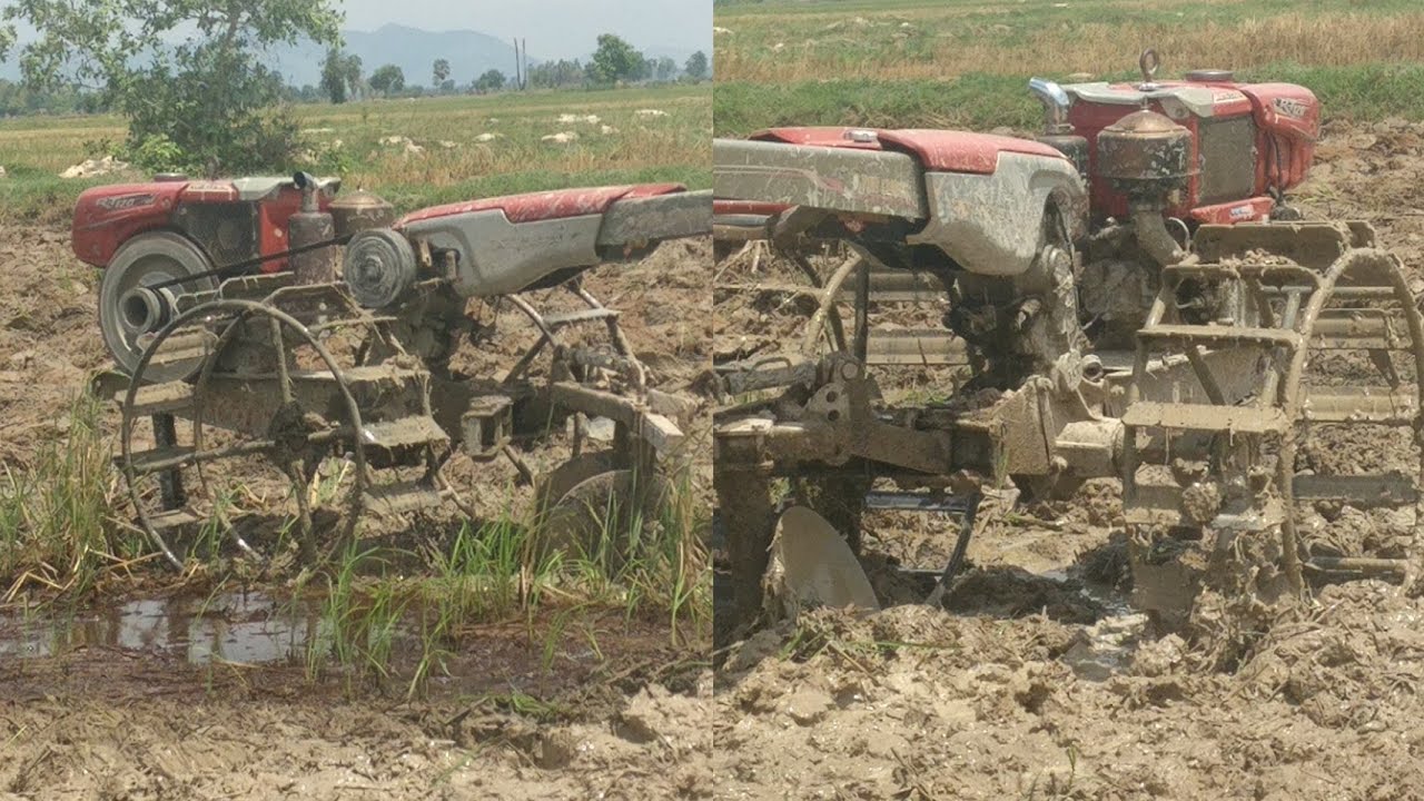 แทรกเตอร์คูโบต้า Kubota RT120 Plus  Hand Tractor Plowing Muddy Field | Country Tractors 