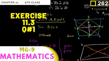 MG-9 Episode#262 | Exercise#11.3 Q#1 | Chapter#11 9th Online Math