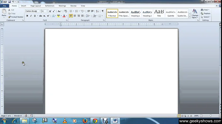 Microsoft Office Word 2010 Display or Hide the Ruler