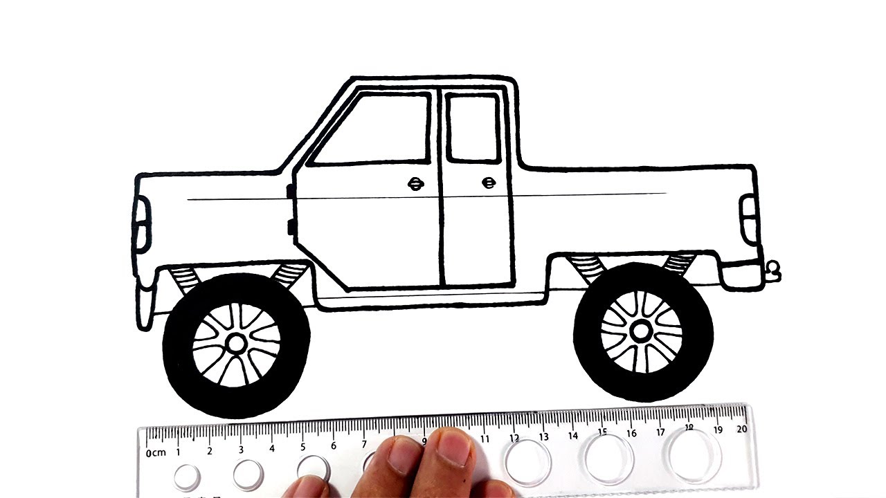 How to Draw a Pickup Truck – Easy Step-by-Step - YouTube
