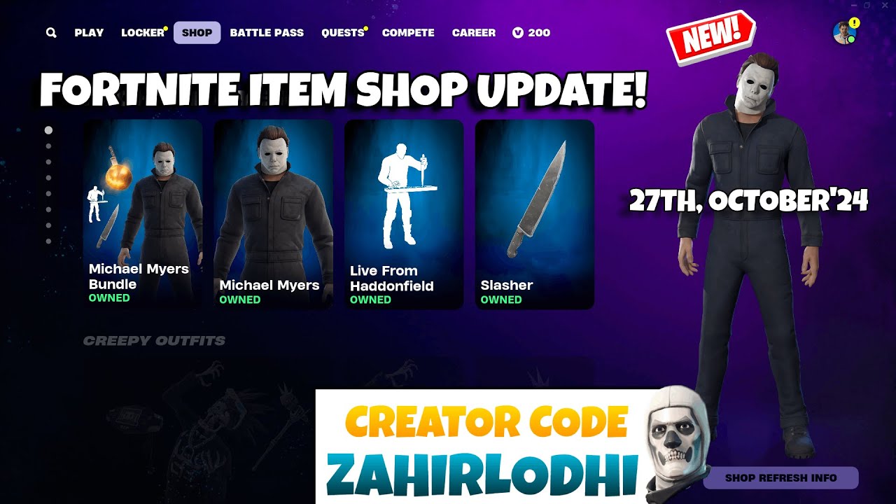 michael-myers-is-back-fortnite-item-shop-update-27th-october-2024