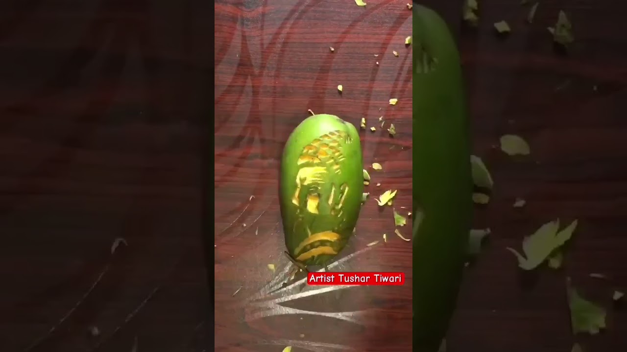 😱 (Painting on mango)Jai bhavani jai shivaji 🙏 