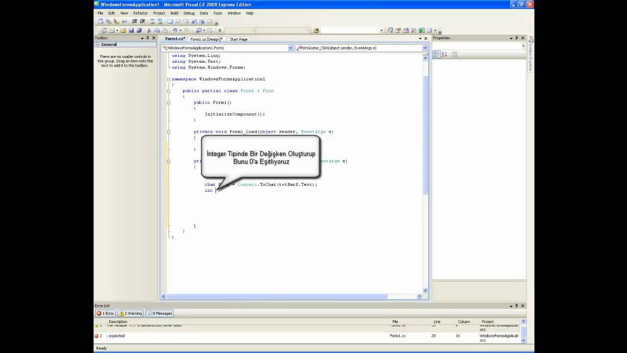 bir kelime içinde belli bir harfi arama uygulaması - YouTube