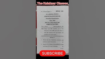 BPAC-108 PUBLIC POLICY AND ADMINISTRATION IN INDIA Question paper june 2024 #shorts #ignou #bpac108