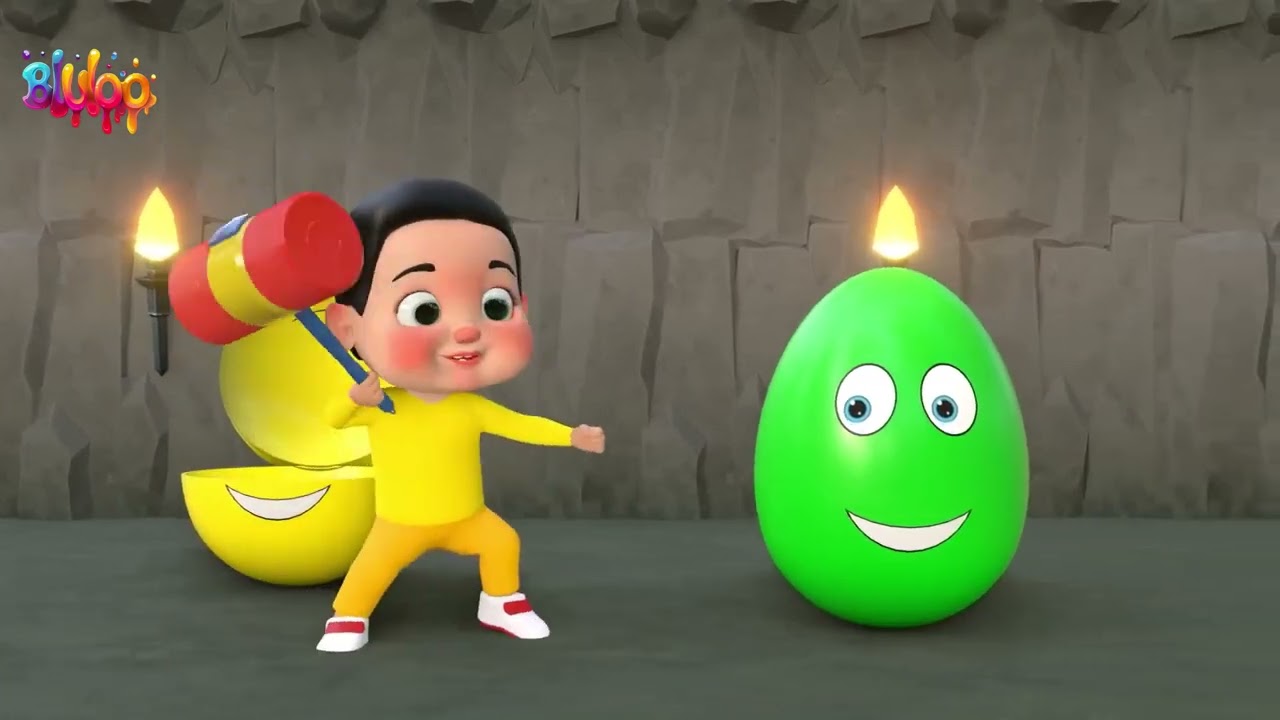 Blu Explores Colorful Surprise Eggs ｜ Yes Yes Playground Song ｜ BluLoo Nursery Rhymes & Kids Songs