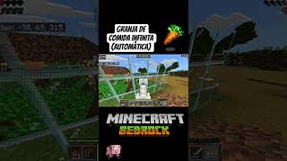 Granja de comida infinita (automática) Minecraft bedrock ♾️ 🥕 #granjadecomidainfinitaautomatica