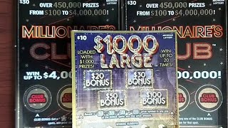 🤑WON ON BOTH MILLIONAIRES CLUB TICKETS!🤑1,000 large from the michigan lottery #viral #money