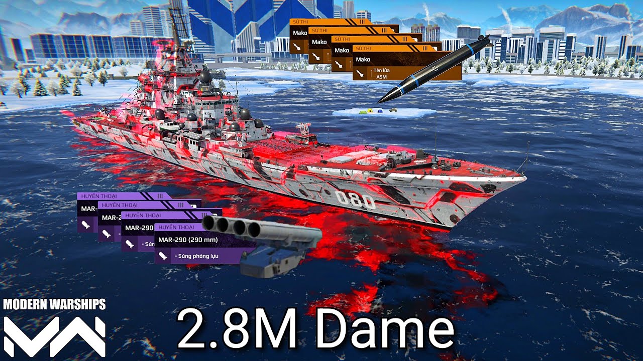 Modern Warships | Nakhimov's equipment deals 2.8M damage.