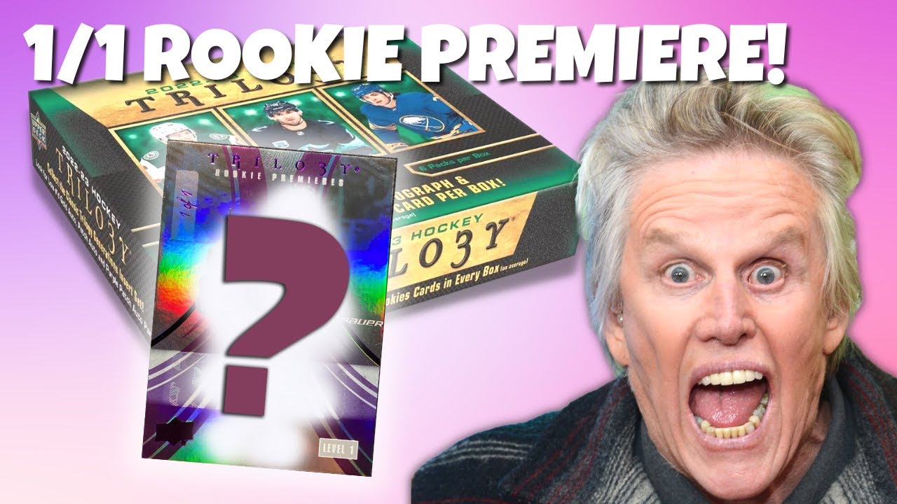 1/1 НОВИЧОК ПРЕМЬЕРА АВТО! Разрыв коробки с хоккейными карточками Upper Deck Trilogy 2022-23