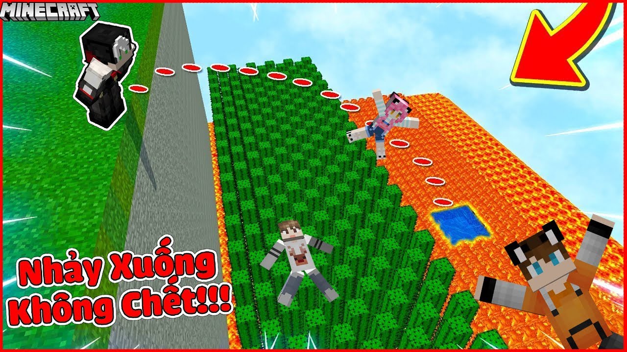 THỬ THÁCH NHẢY VÀO XƯƠNG RỒNG, LỬA, LAVA MÀ KHÔNG CHẾT TRONG MINECRAFT*THỬ THÁCH LÀM PRO PARKOUR