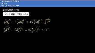 4.7 Simplify the following (4√81 -8 3√216+15√32 +√225