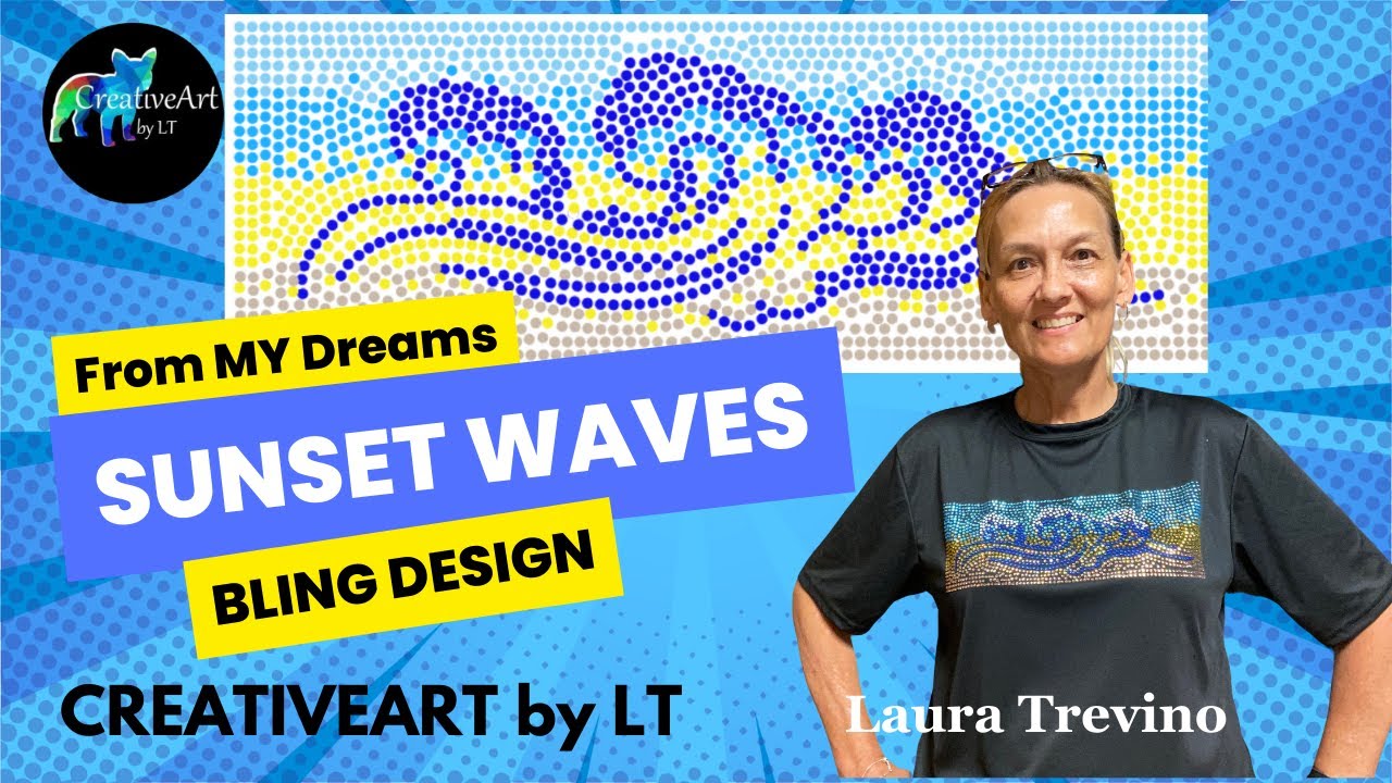 Sunset Waves Bling Design #Beach #rhinestones #mosaic - YouTube