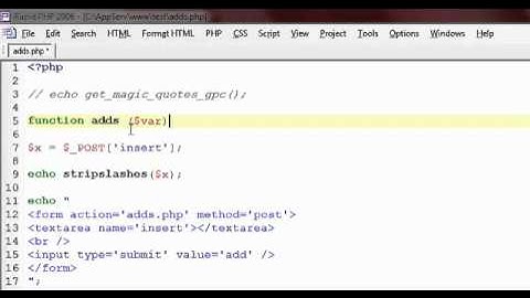 PHP 27 Magic Quotes and addslashes stripslashes