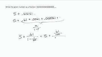 Example Use a Geometric Series to Write a Repeated Decimal as a Fraction