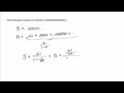 Example Use a Geometric Series to Write a Repeated Decimal as a Fraction