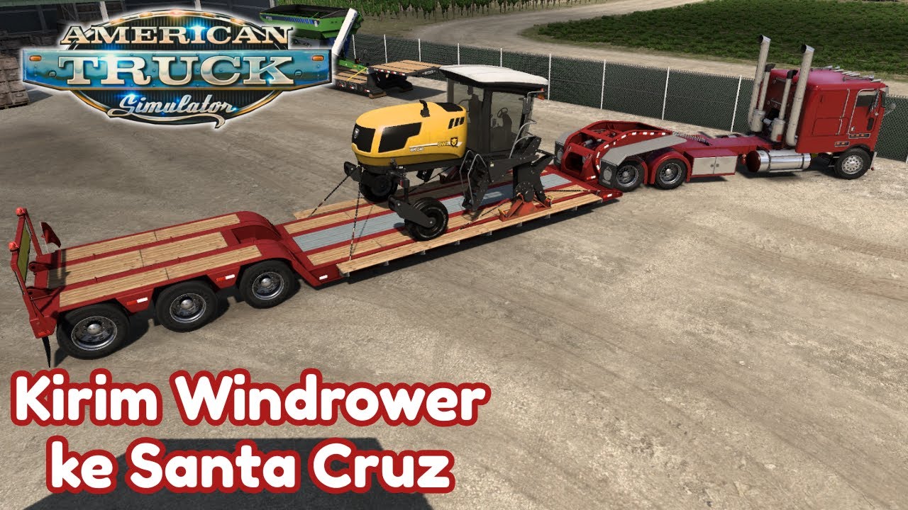 Kirim Windrower ke Santa Cruz, CA | Peterbilt 362 | Moza TSW | American Truck Simulator