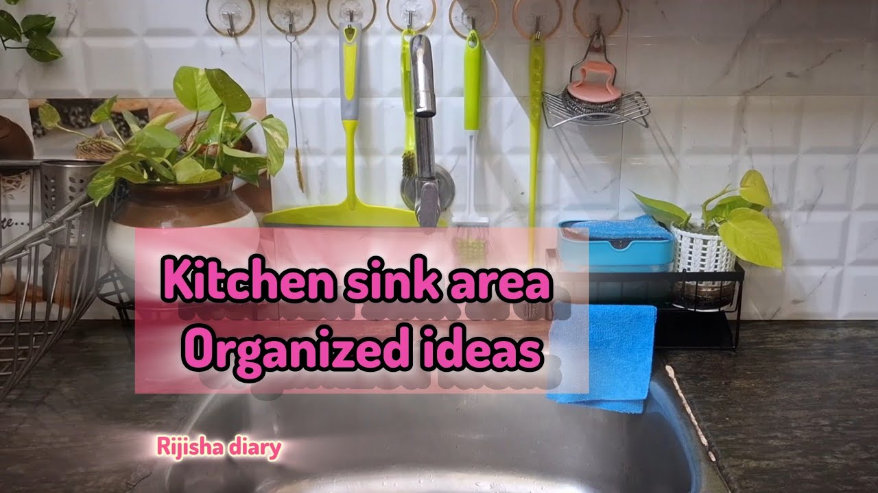 Kitchen sink organization and decorations