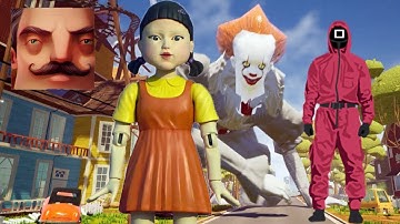 Hello Neighbor - My New Neighbor Squid Game Doll Act 2 Random Gameplay Walkthrough