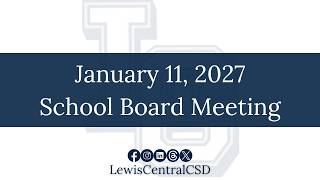January 11, 2027 School Board Meeting