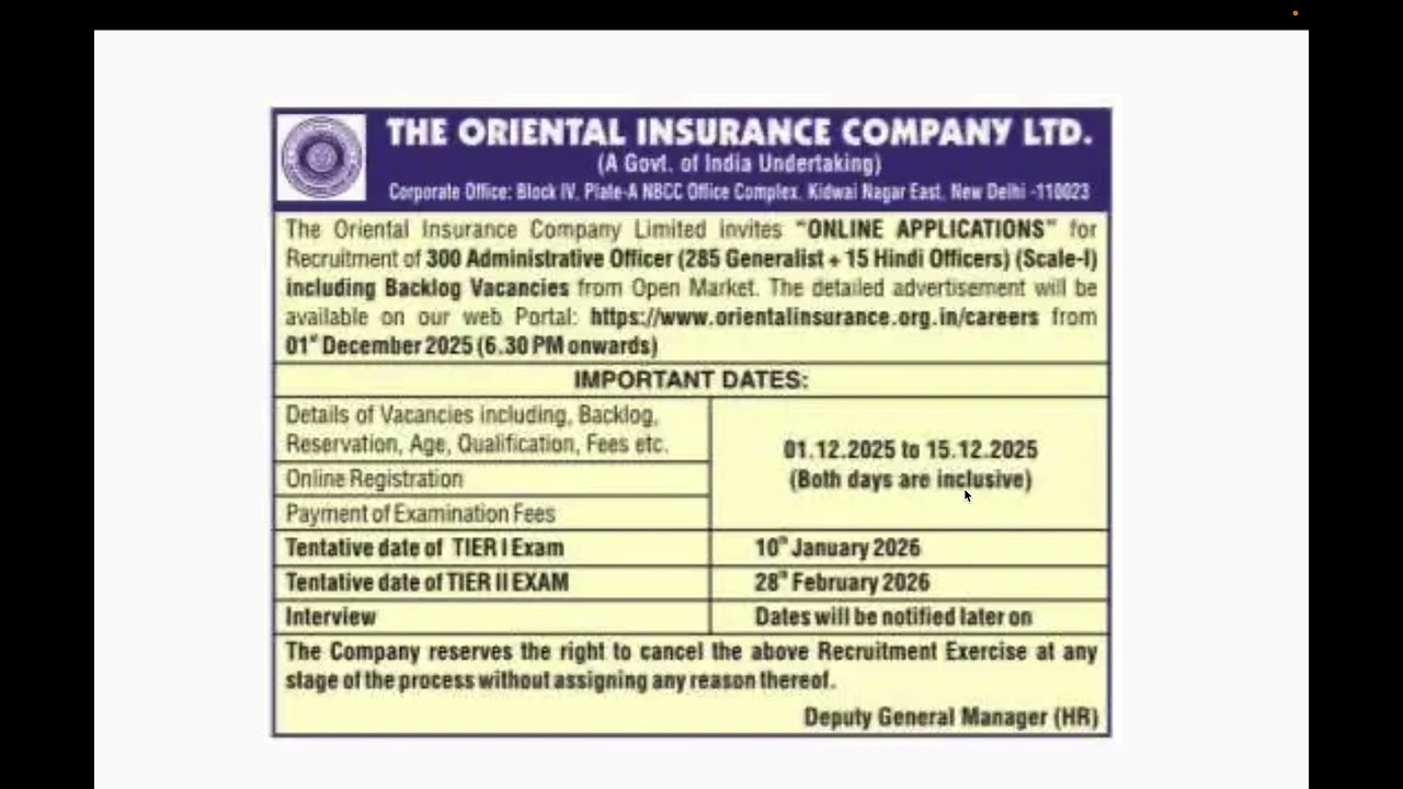 Oriental Insurance Hindi Language: Short Notice Out! Full Details Explained