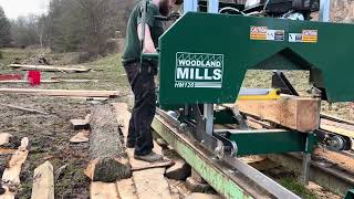 Making lumber from my sawmill.