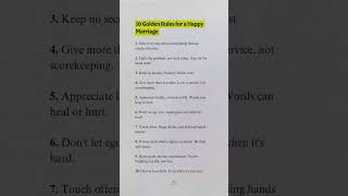 10 Golden Rules for a Happy Marriage 💍 | Strong Relationship Tips for Couples